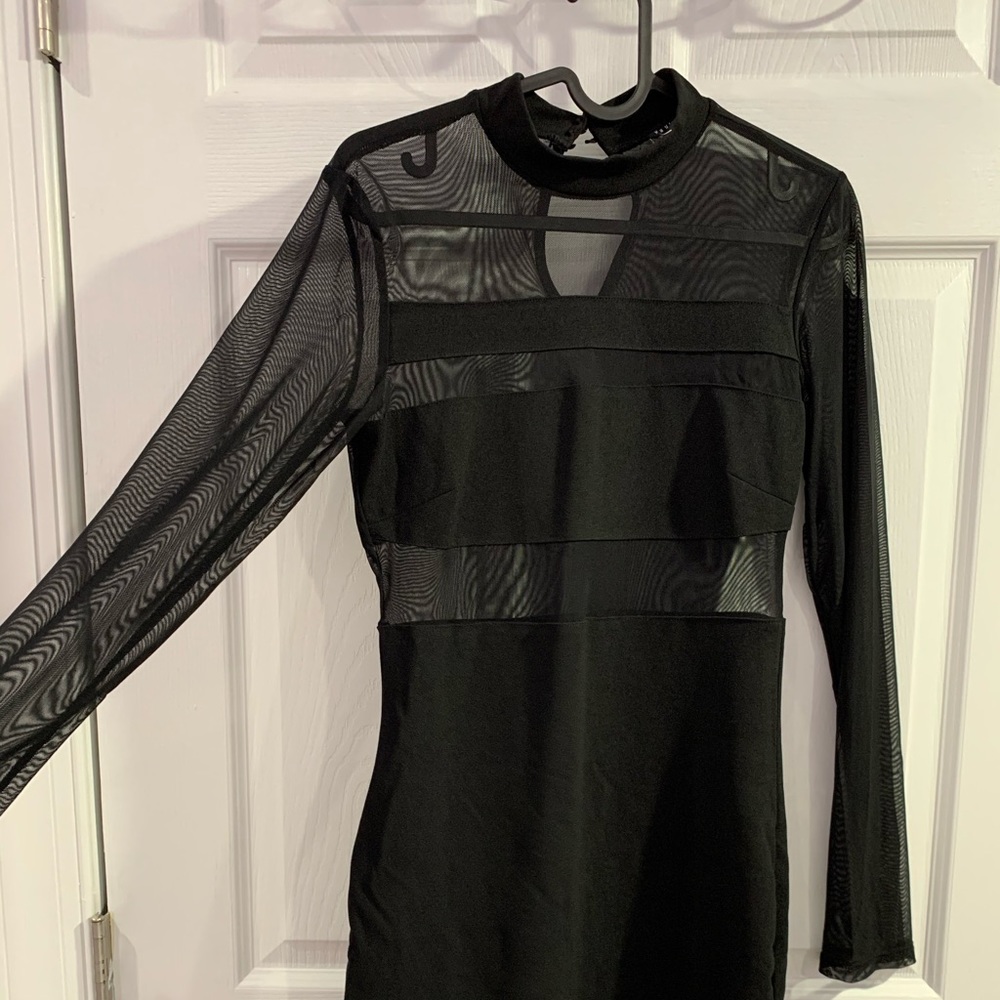 Black sheer club dress
